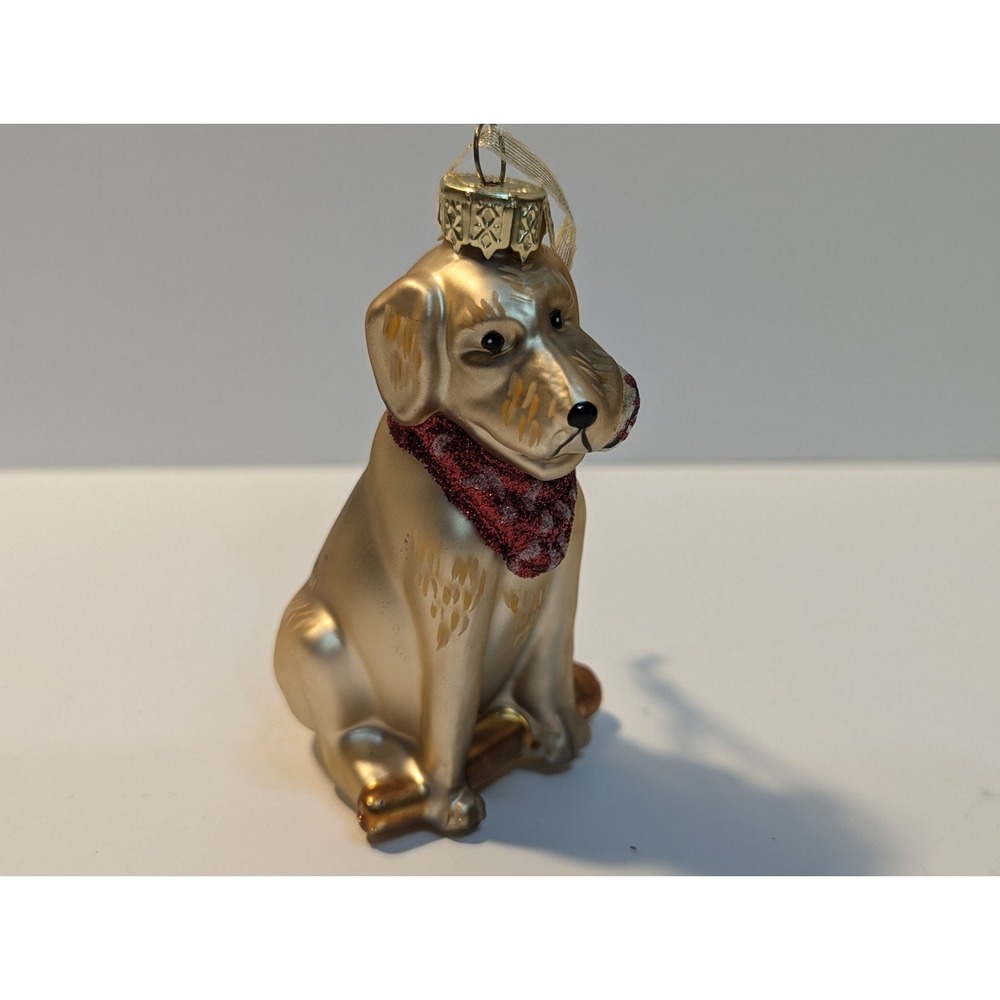 Christmas Ornament‎ yellow Lab Glass blown